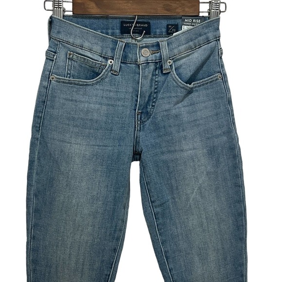 LUCKY BRAND AVA MID RISE SUPER SKINNY MEDIUM WASH JEANS NWT WOMEN'S SIZE 24 - Picture 3 of 16